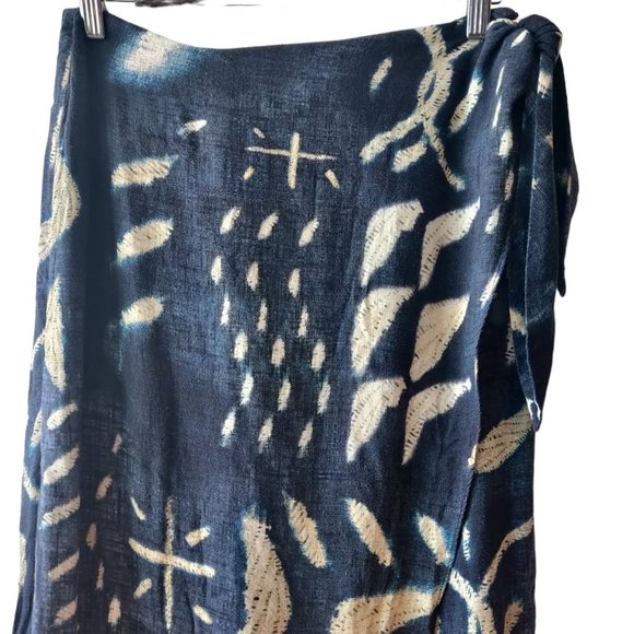 Soft Surroundings Womens Blue Velora Wrap Wide Leg Drapey Isle Style Pants 8 - Picture 3 of 11